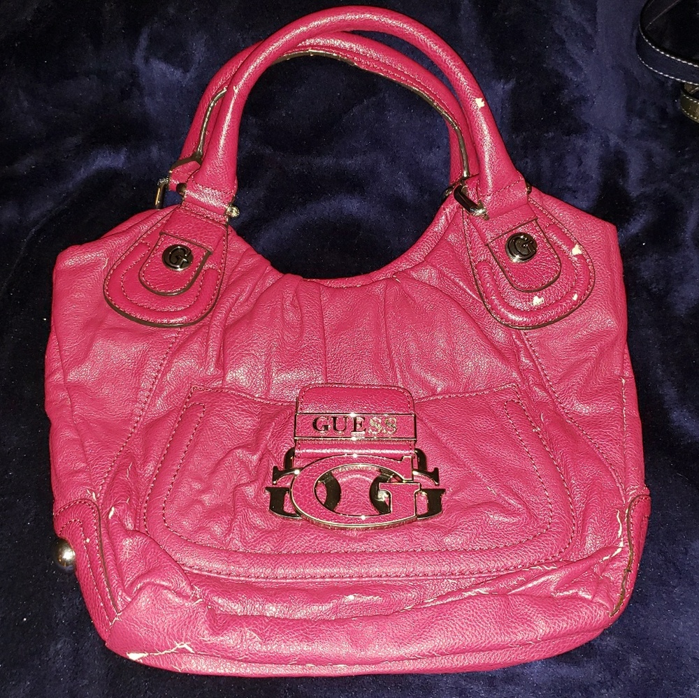 Hot pink guess purse